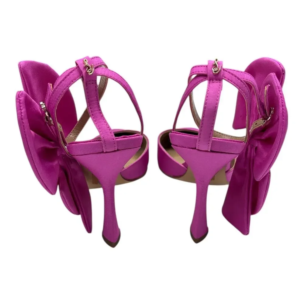Sam Edelman Halie Dahlia Pink Satin Bow Heels Womens Size 7